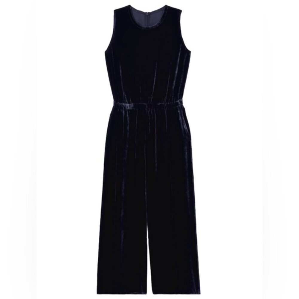 NWT EILEEN FISHER SILK Blend Velvet Wide-Leg Jumpsuit
Easy Fit Cropped Length XL